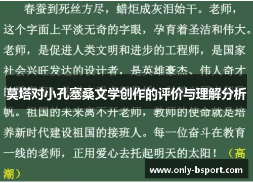 莫塔对小孔塞桑文学创作的评价与理解分析 莫塔对小孔塞桑文学创作的评价与理解分析
